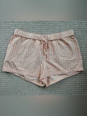 Volcom Striped Pull-Tie Lounge Shorts - Light Pink & White